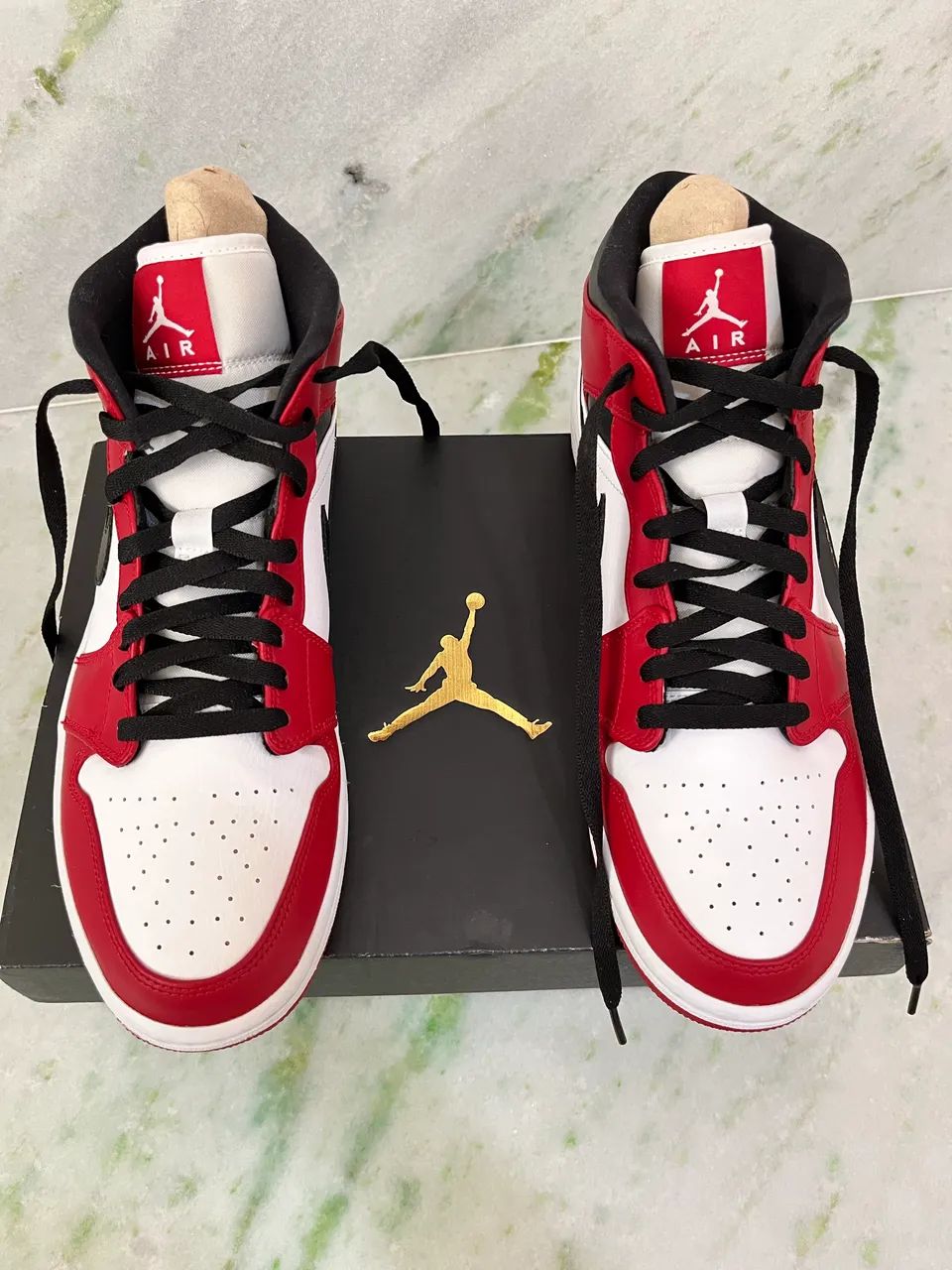 Air Jordan 1 Mid Chicago White Heel - Foto 3