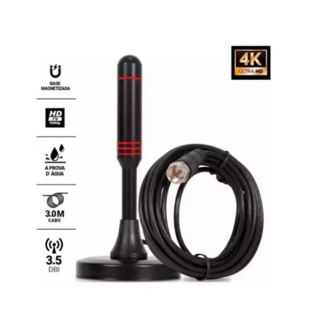 ANTENA INTERNA TV DIGITAL 3,5 DBI 3 METROS TOMATE MTA-3011 - Foto 4