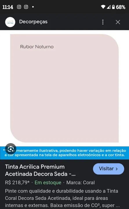 Vendo um galão de tinta acetinado manipulado 