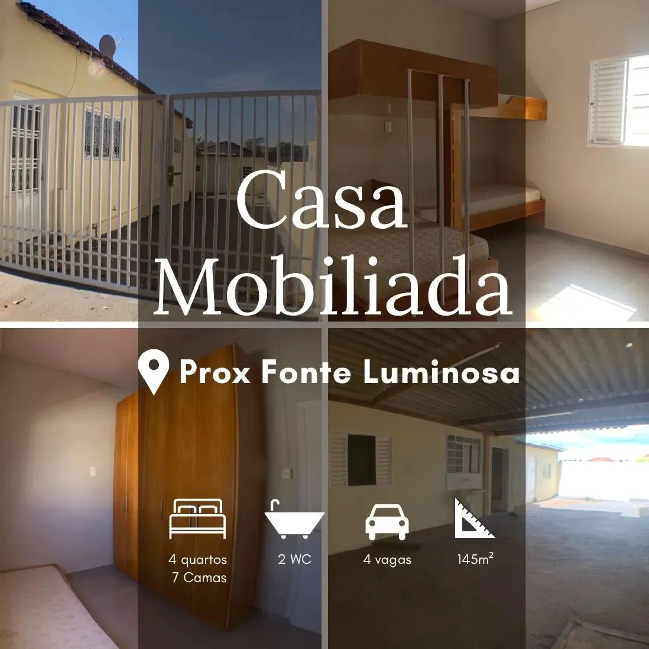 Casa mobiliada para alugar com 4 quartos edícula garagem grande .