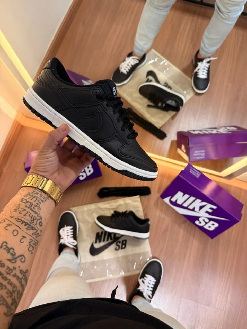 Tênis Nike SB Dunk Preto Masculino Linha Luxo