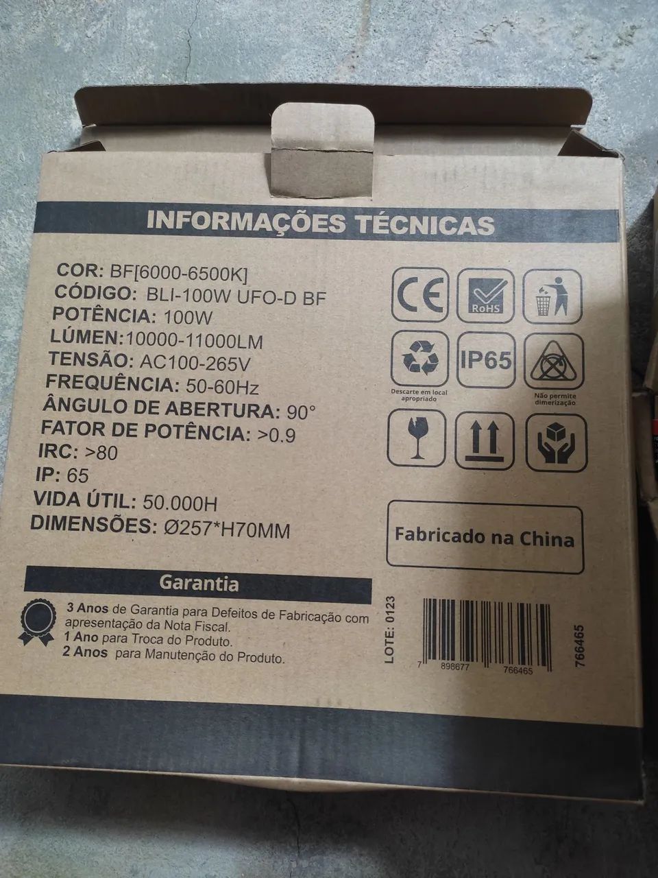Luminária industrial CTB Led 100W 8und - Foto 4
