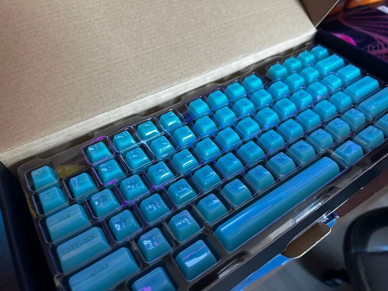 Akko ASA Profile (Clear) - PC Keycap Set Azul Tiffany - Foto 4