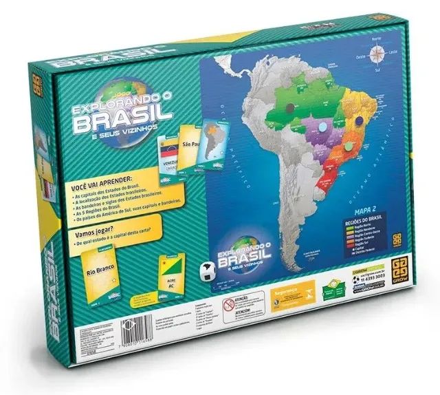 JOGO DE TABULEIRO EDUCATIVO EXPLORANDO O BRASIL E SEUS VIZINHOS GROW - Foto 3