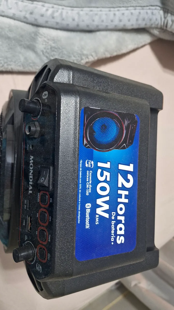 Caixa de Som Portátil Mondial 150W Bluetooth