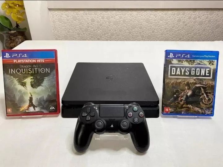 Ps4 Slim 500gb Usado + 2 Jogos Físicos  E Nf (Usado) - Foto 5