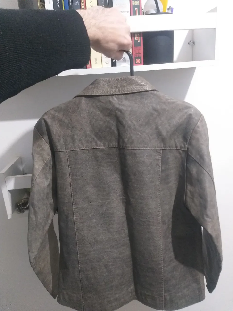 Jaqueta de Couro Vintage Marrom