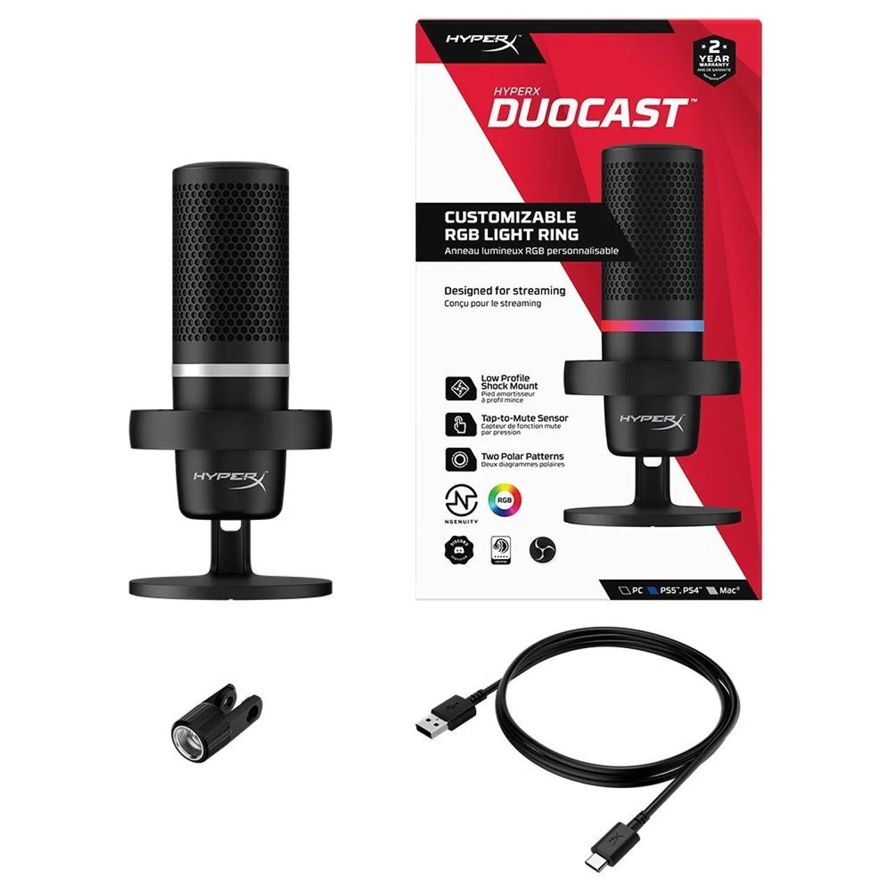 SEMI NOVO MICROFONE DUO CAS HYPER X ORIGINAL NA CAIXA PERFEITO  - Foto 2