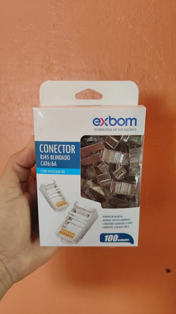 Conector rj45 Blindado para cabo de internet - Foto 2