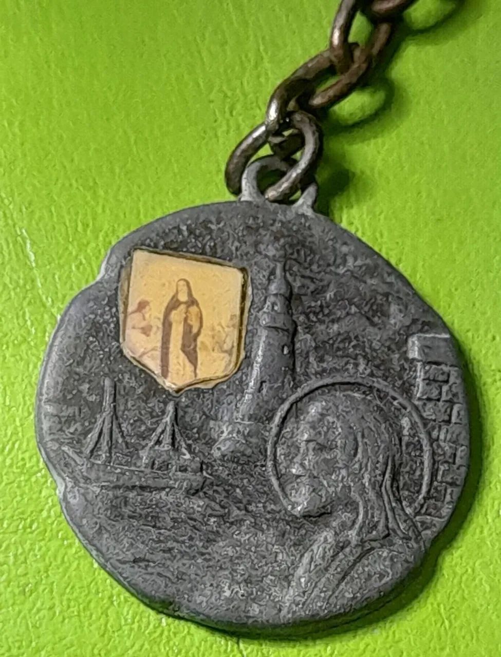 Medallion of Christ Santa Maria Catholic Faith Italian Rare Antique