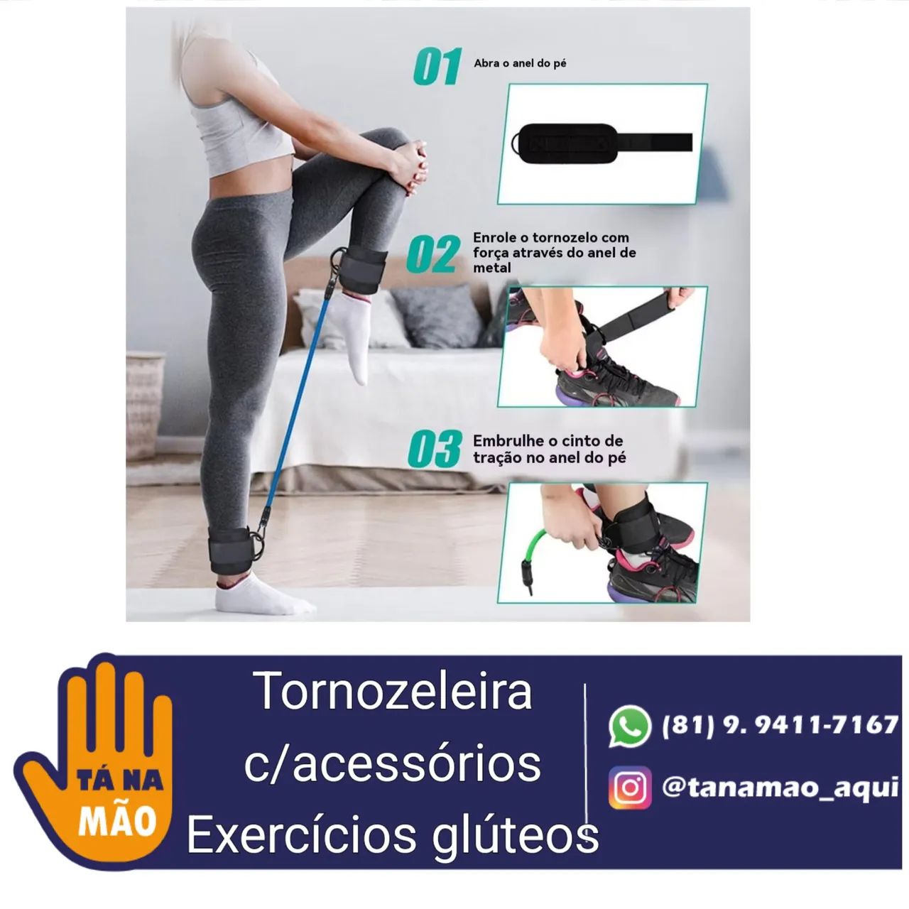 Tornezeleira com acessórios para exercícios glúteos - Foto 3