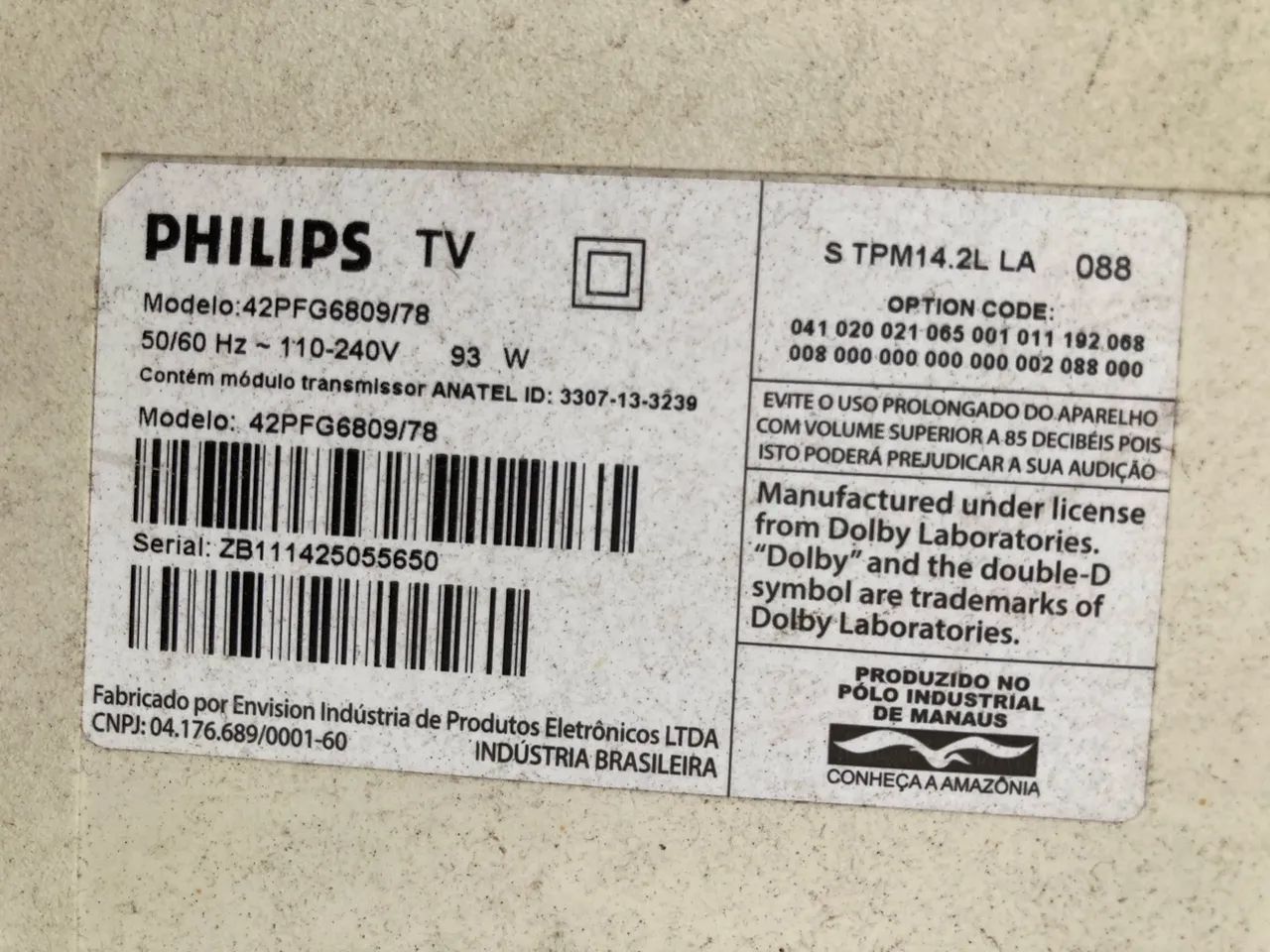 TV PHILLIPS COM DEFEITO