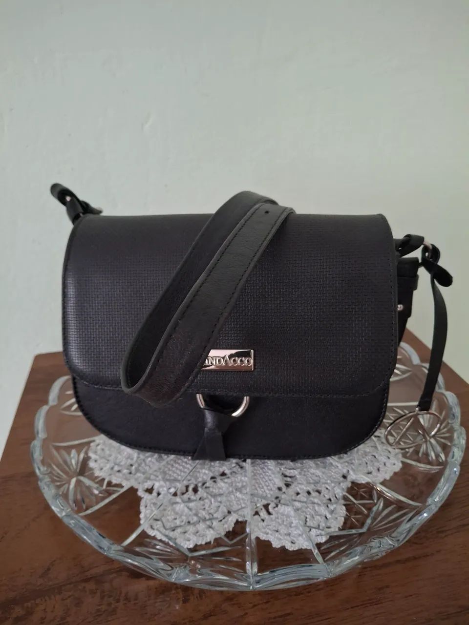 Bolsa de ombro preta Andacco - Foto 3