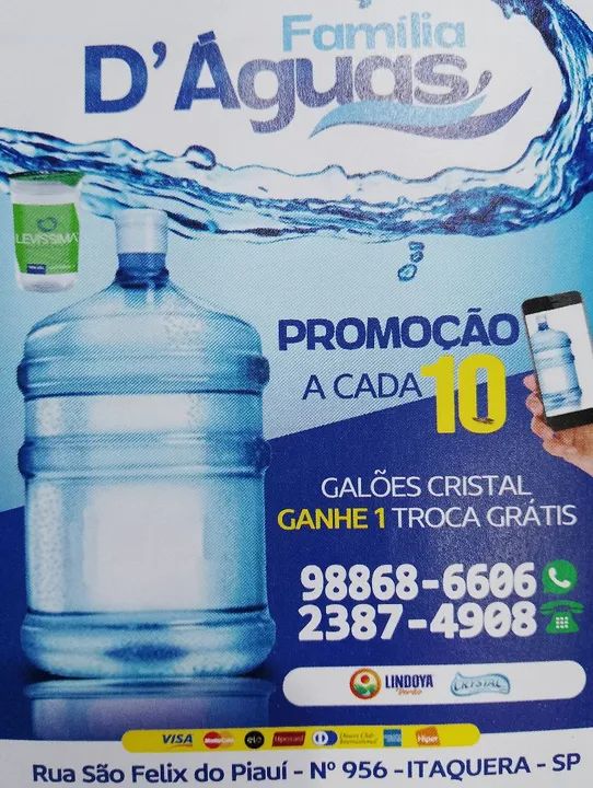 Água Mineral D'Águas - 10 Litros - Itaquera - SP