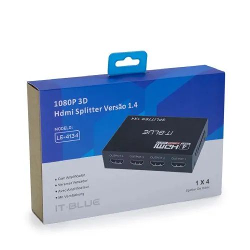 Splitter HDMI 1x4 1080P 3D 1.4 IT-BLUE LE-4134