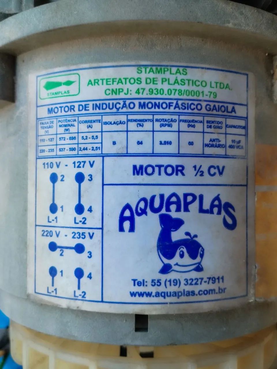 Motobomba para banheira águaplas 1/2 cv