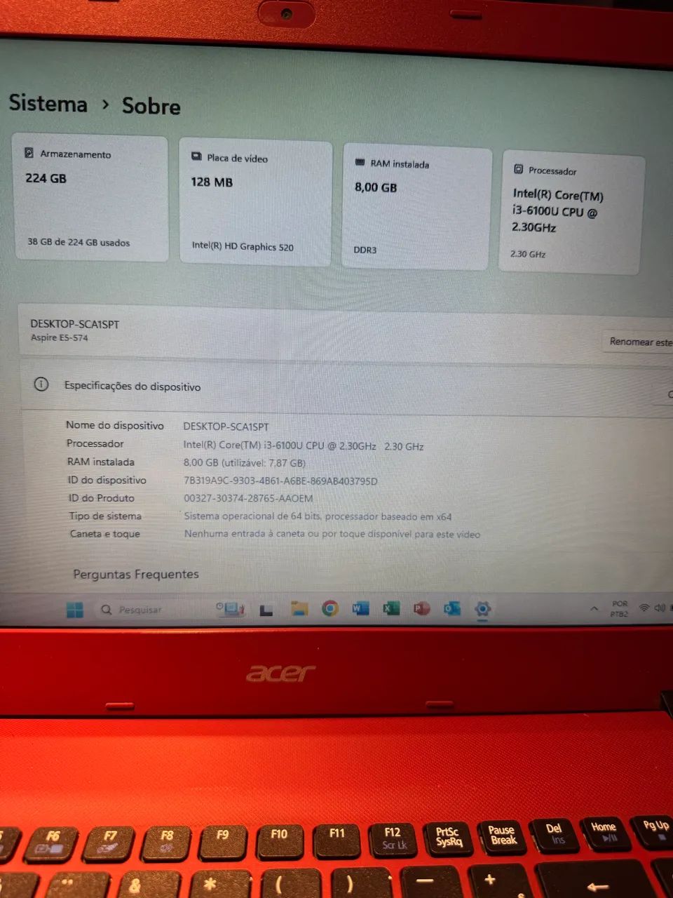 Notebook ACER I3 6ªGen SSD BATERIA NOVA - BARATO!! OPORTUNIDADE!!! - Foto 4