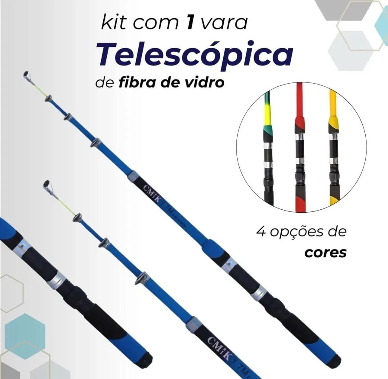 Kit Completo de Pesca Esportiva - vara pesca molinete acessórios - Foto 3