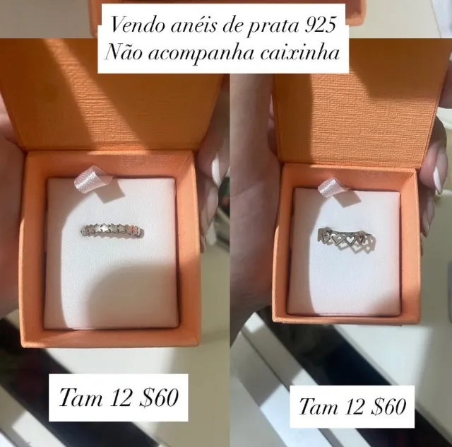 Anéis de prata 925 tam 12