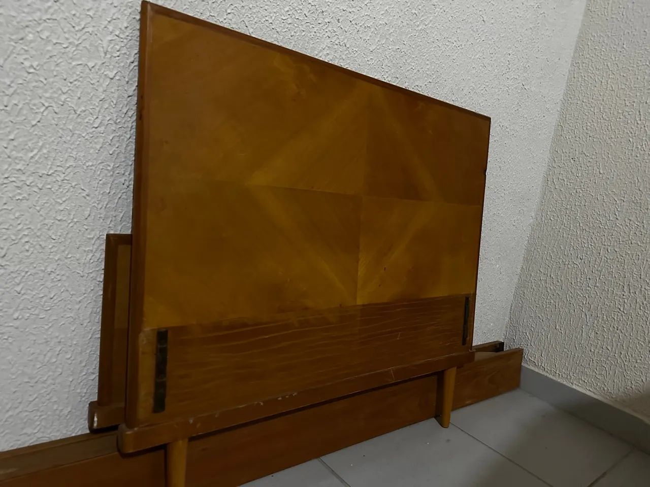 Cama de solteiro Retrô de madeira maciça de 196564374973011330122