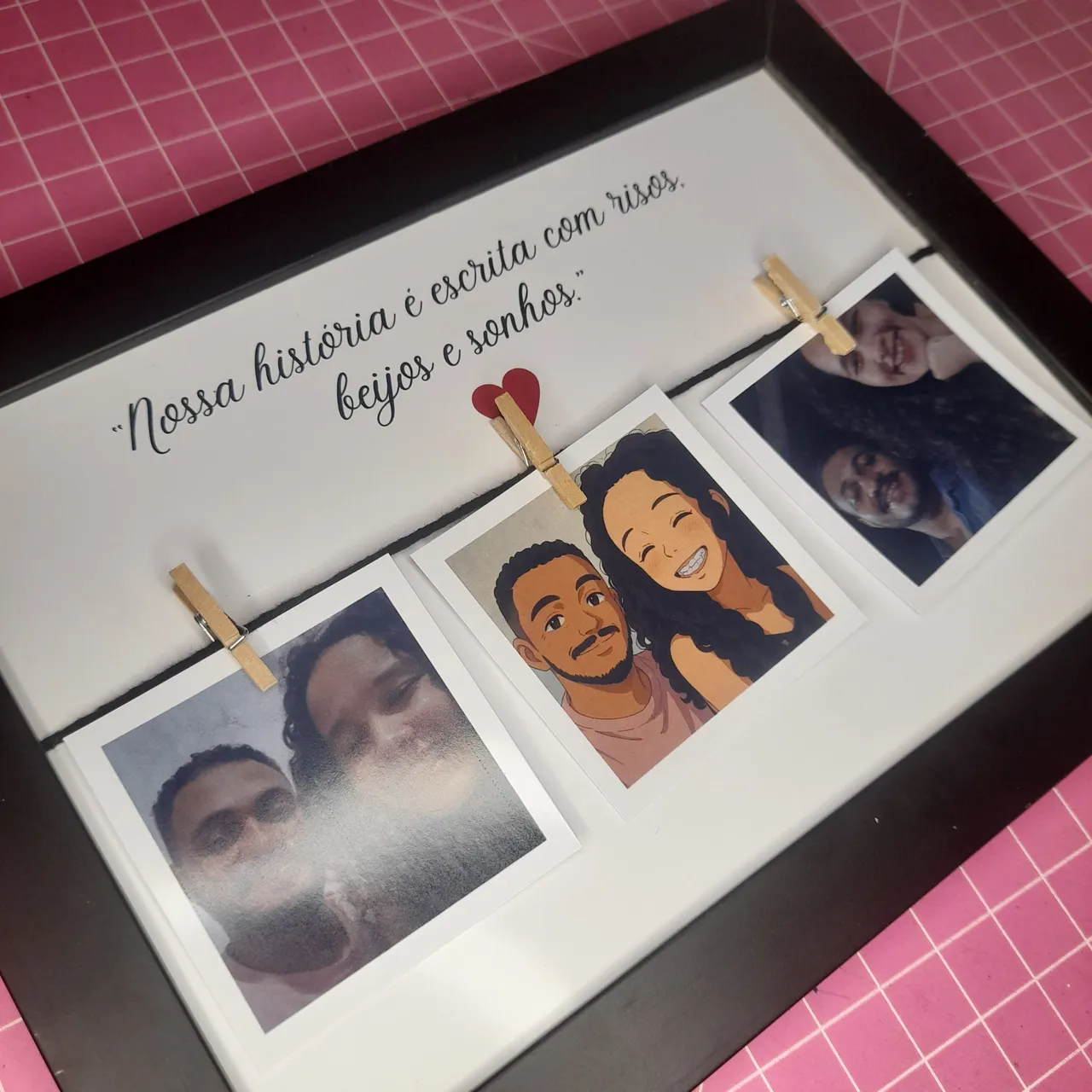 Quadro Varal com 3 fotos