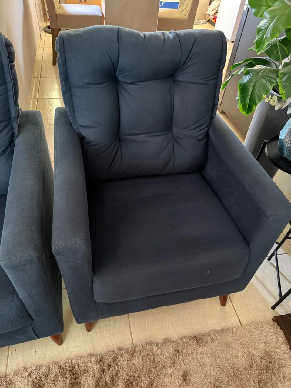 Poltrona Azul Confortável