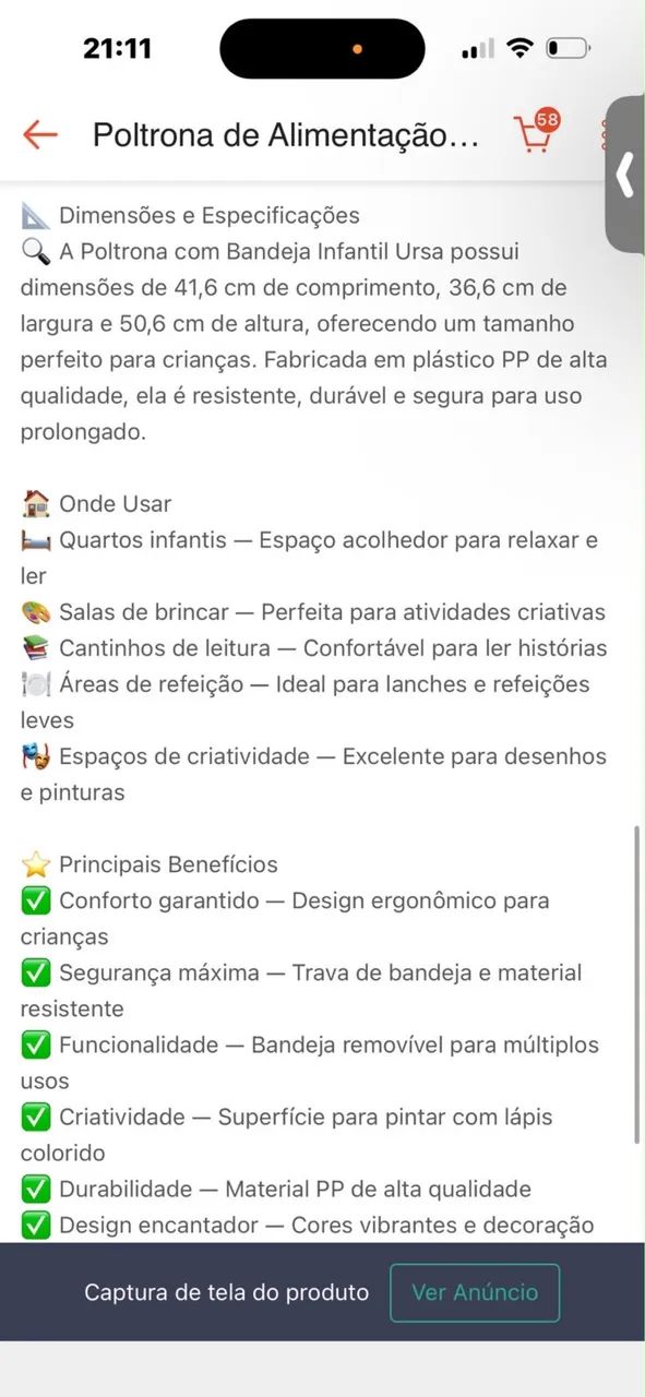 Poltrona de alimentação  - Foto 5