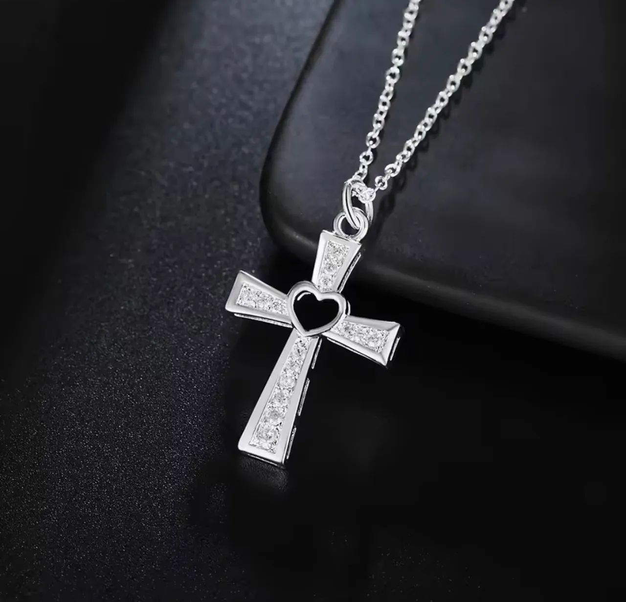 Colar prata 925 com cruz de zircônia  - Foto 3