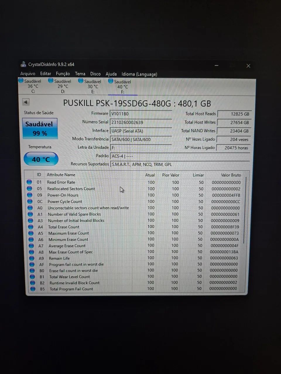 SSD PUSKILL 480GB SATA 2,5? ? testado e funcionando - Foto 2