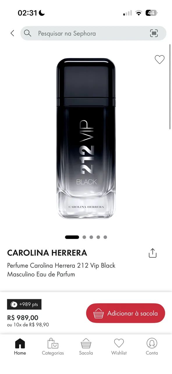 Perfume 212 VIP Black 200ml Eau de Parfum Carolina Herrera - Foto 3