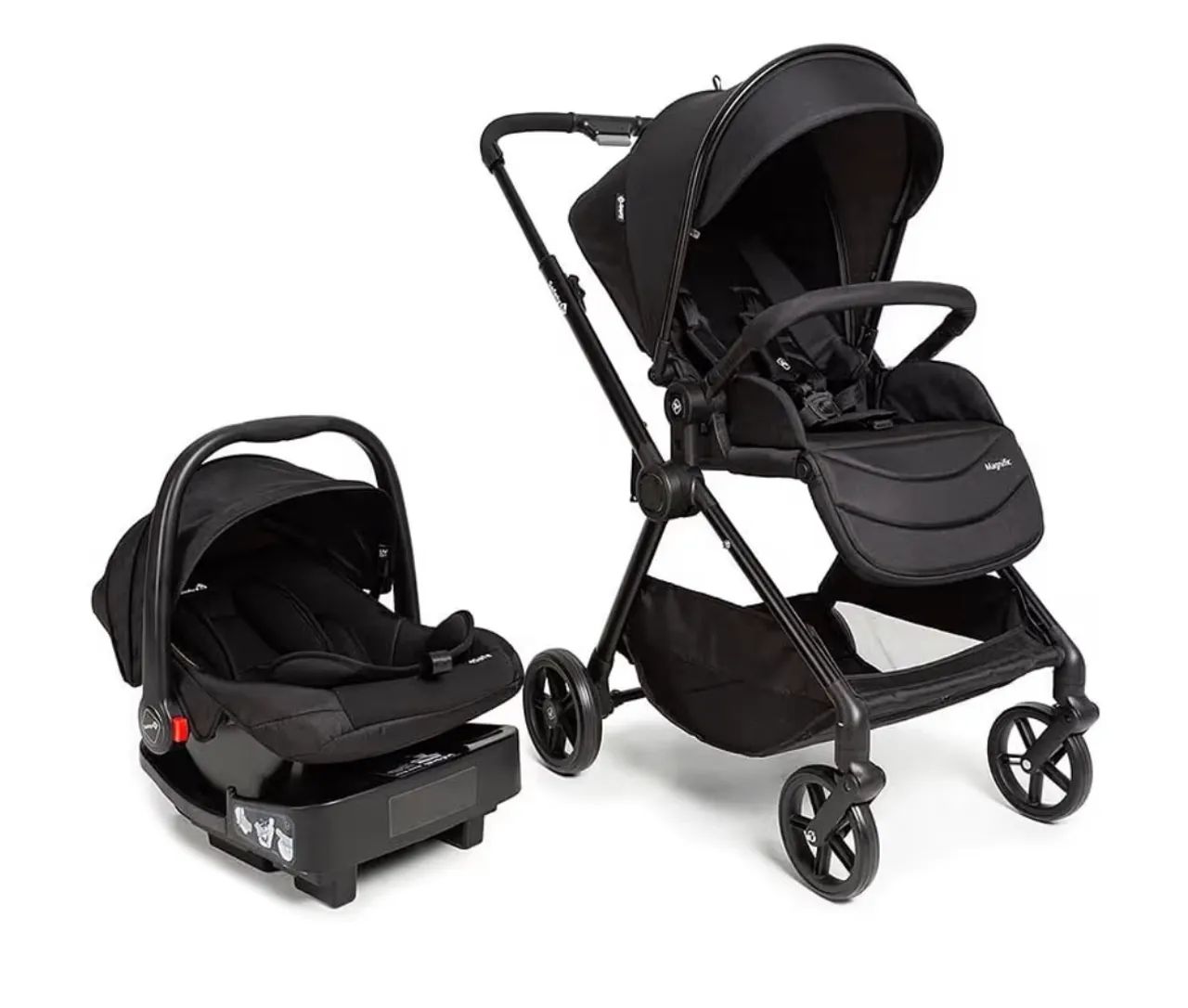 Carrinho + Bebê Conforto + Base + Brinde 
