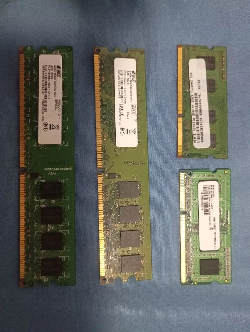 Combo memorias ram pc e notebook