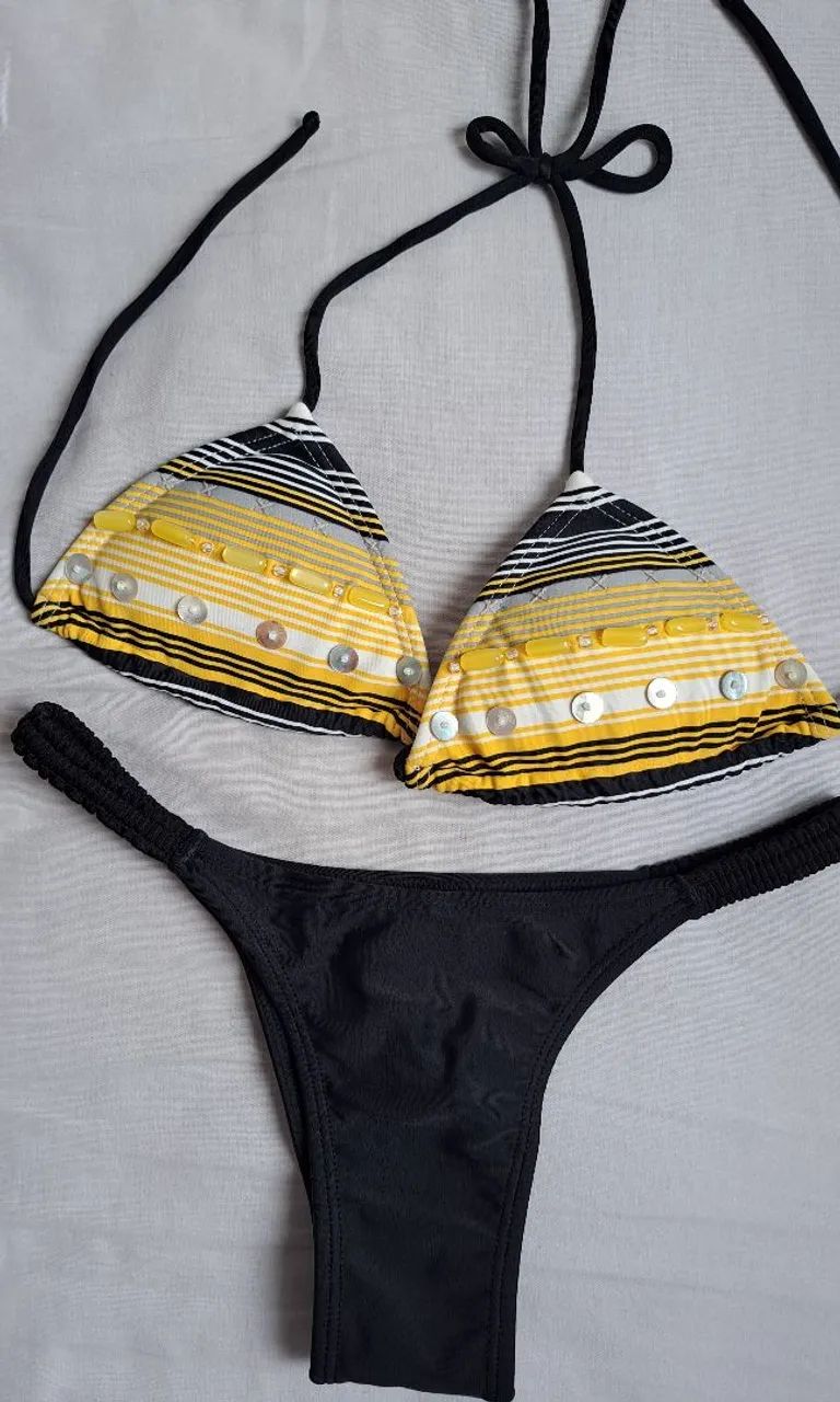 Biquíni com bojo cortininha P/M - Foto 3