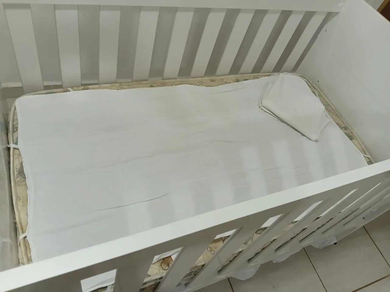 Berço Americano Evolution 4 em 1 Branco Acetinado com Colchão Mini - Reller - Foto 2