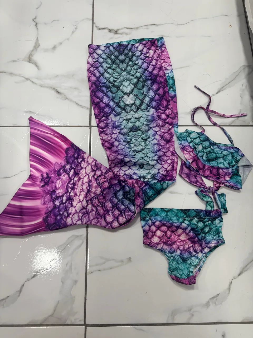 Cauda de sereia infantil com top - Foto 5
