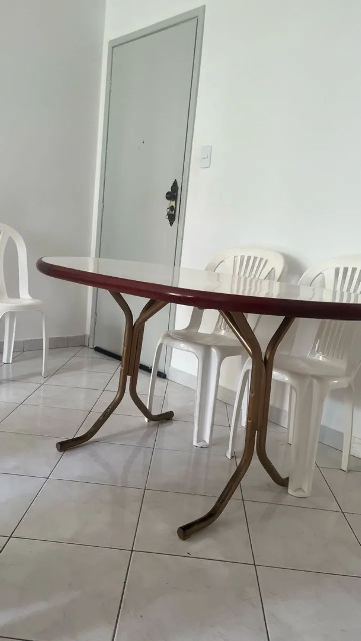 Mesa oval de madeira  - Foto 4