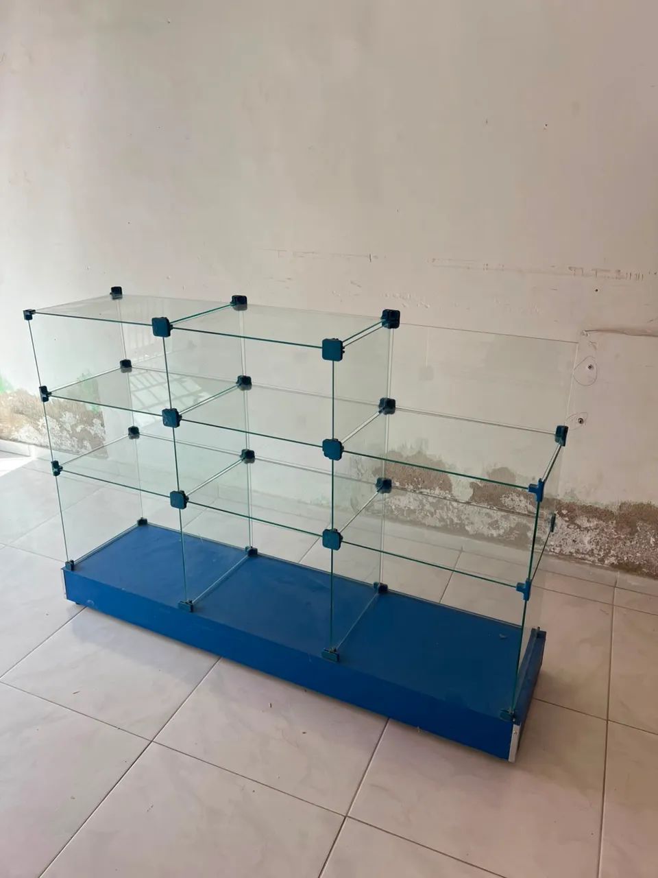 Balcão vitrine de vidro 