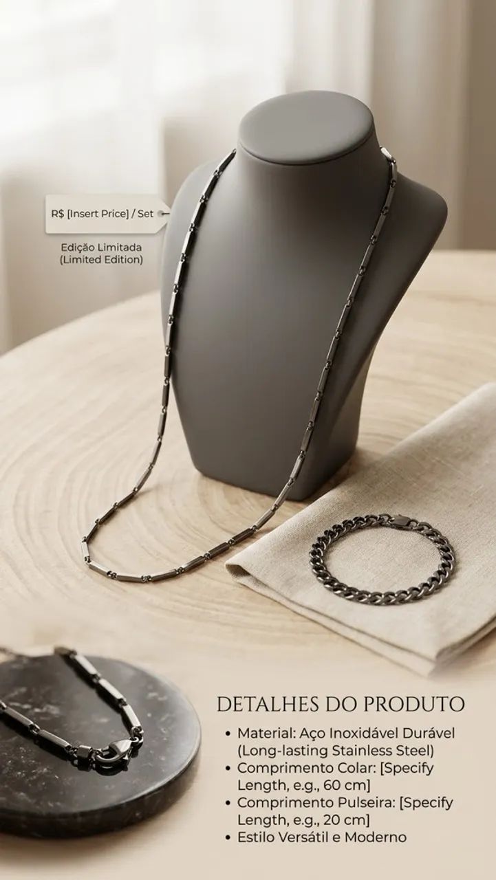 CORRENTE + PULSEIRA DE INOX 100% - Foto 3