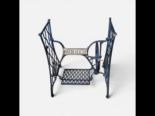 Base Máquina Singer Antiga Restaurada - Modelo Aranha | Peça Decorativa Premium