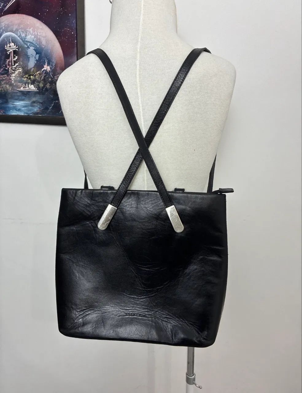 bolsa smartbag de couro preta - Foto 3
