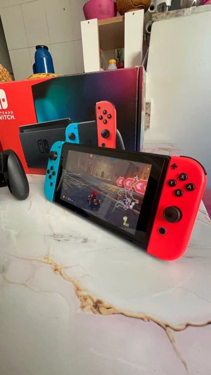 Nintendo switch V2 completo com nota fiscal - Foto 2