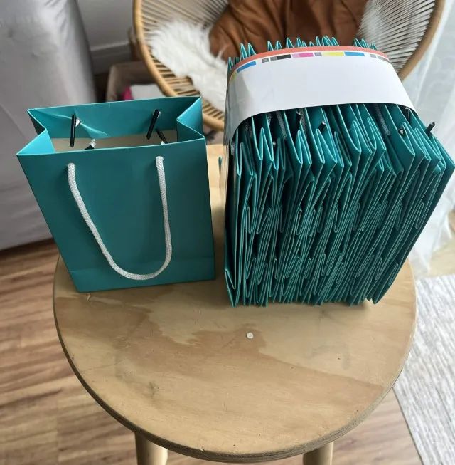 25 sacolas de presente azul tiffany