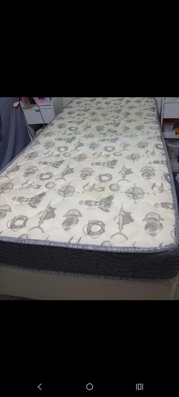 Cama box de solteiro com colchão. - Foto 5