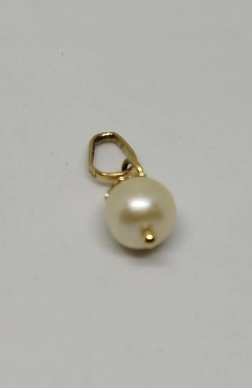 Pingente ouro 18 k e pérola -  6mm - Foto 3