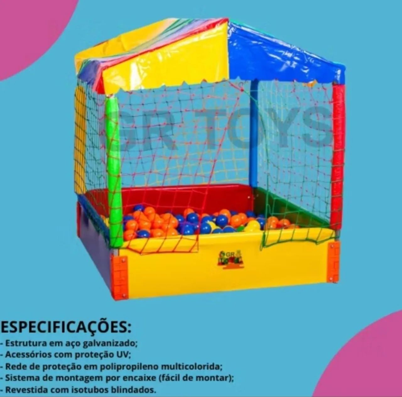 Piscina de Bolinhas 1x1m Completa Com Bolinhas - Foto 5