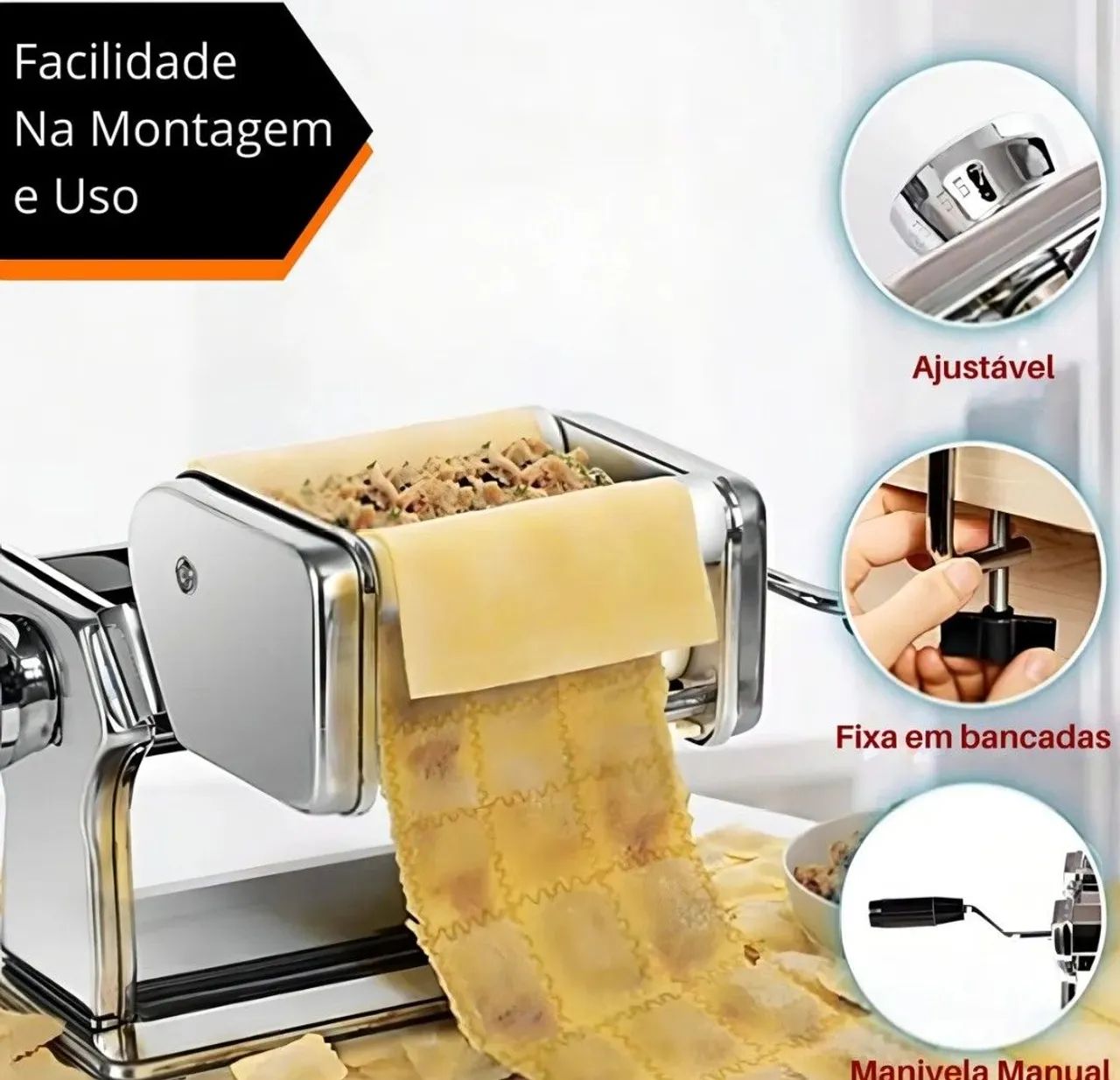 Máquina Inox fazer diversas massas frescas design Italiano. - Foto 4