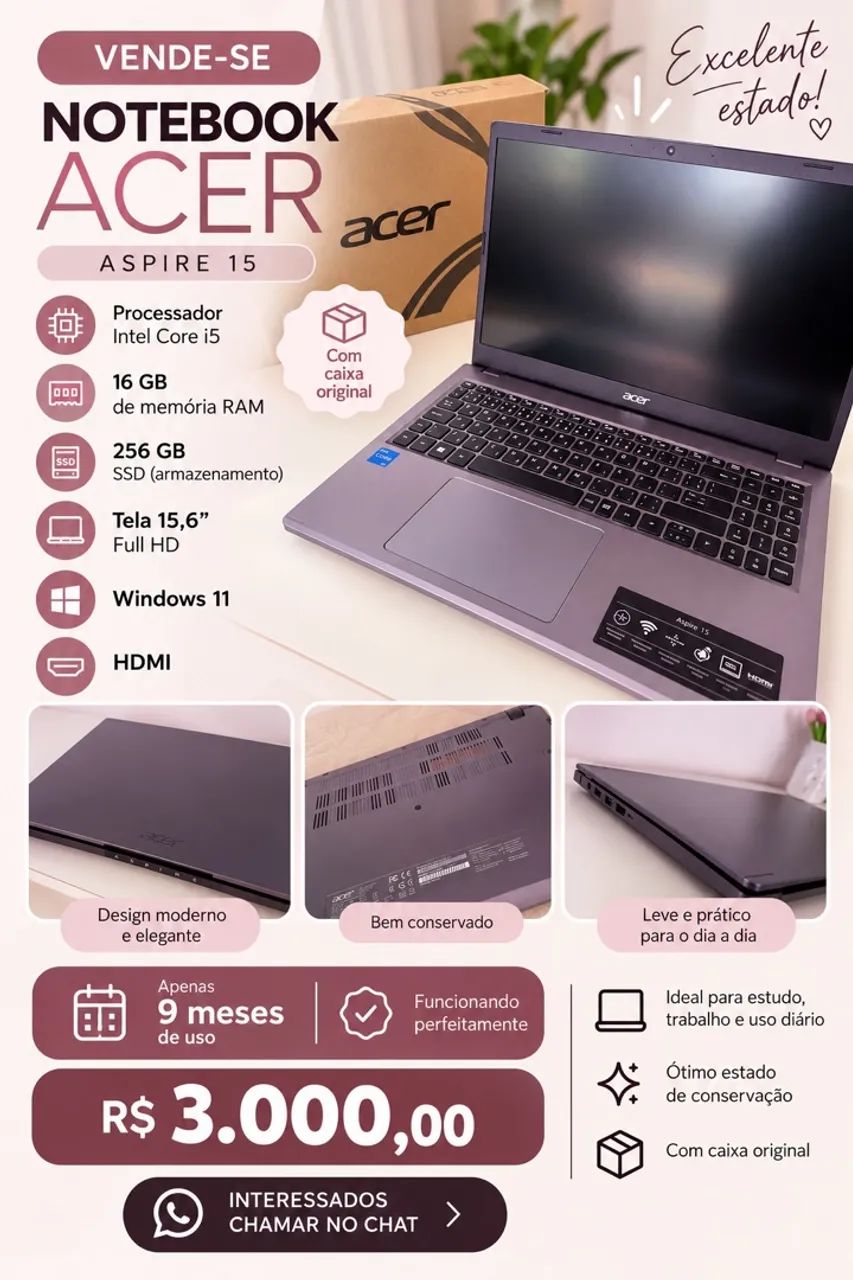 Notebook acer aspire 15