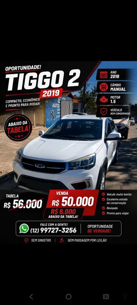 Caoa Chery Tiggo TIGGO 2 LOOK 1.5 16V FLEX MEC. 5P 2019
