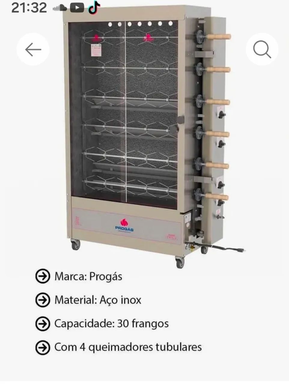 Assador de frango pregas 30 frangos - Foto 2