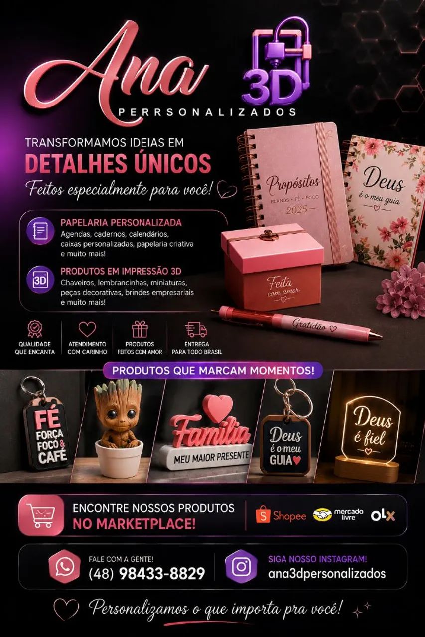 Papelaria e Impressão 3D